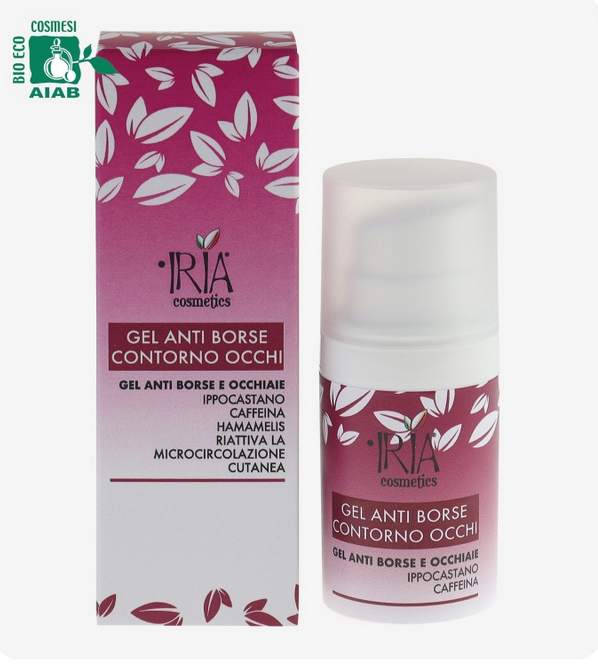 gel antiborse contorno occhi IRIA cosmetics con confezione
