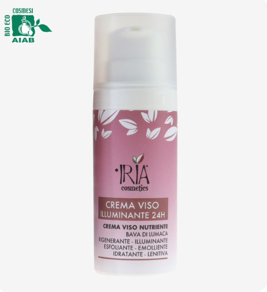 crema viso illuminante 24H IRIA cosmetics