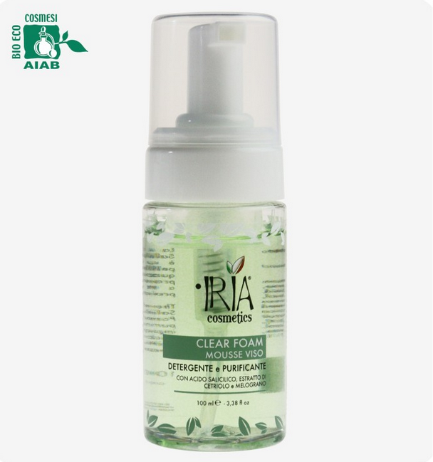 clear foam mousse viso IRIA cosmetics 