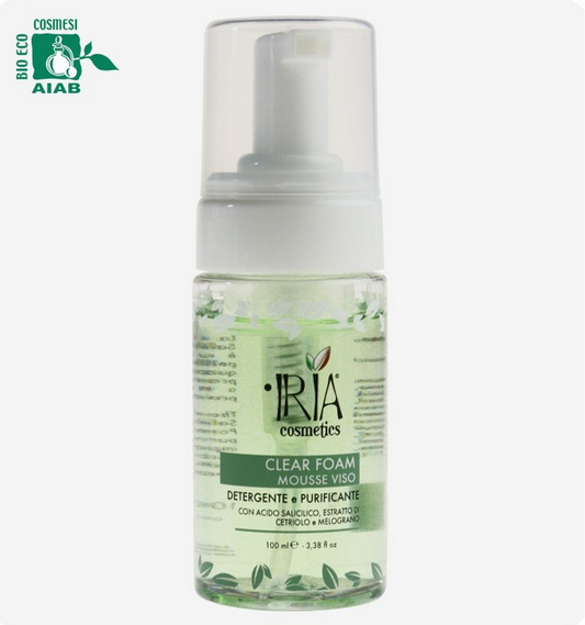 clear foam mousse viso IRIA cosmetics 