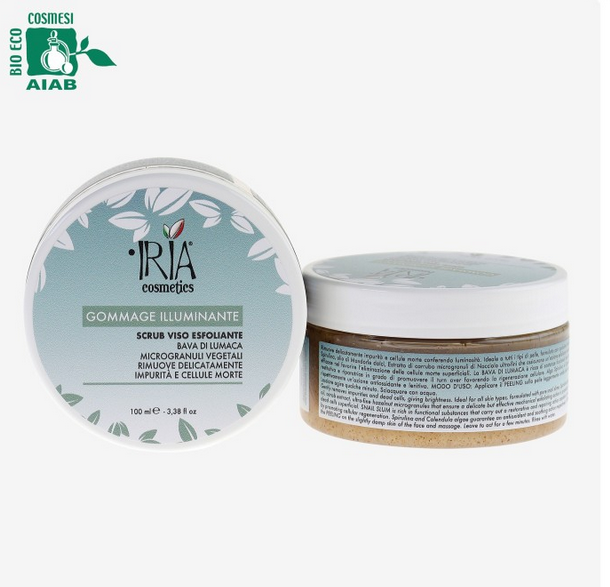 gommage illuminante IRIA cosmetics bava di lumaca 