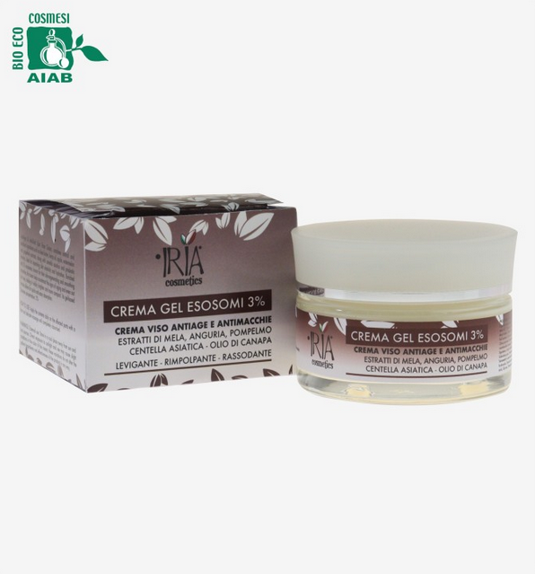 crema gel esosomi 3% iria cosmetics con confezione 