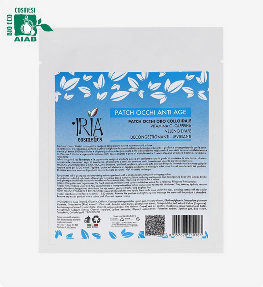patch occhi antiage con oro colloidale IRIA cosmetics 