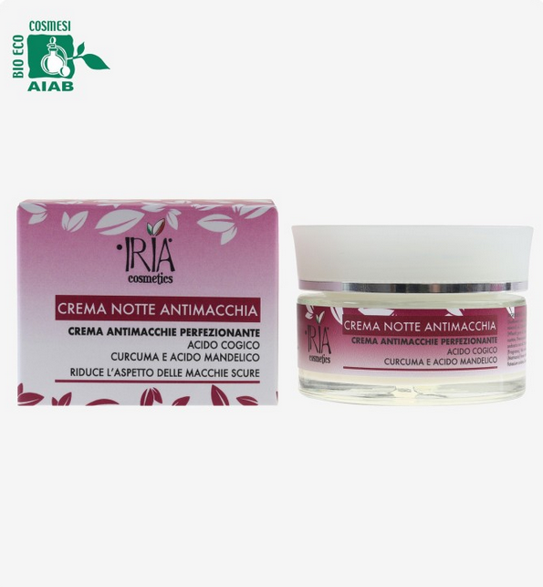 crema notte antimacchia IRIA cosmetics  con confezione 