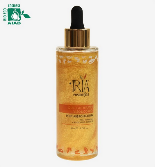 olio glitterato viso e corpo IRIA cosmetics 
