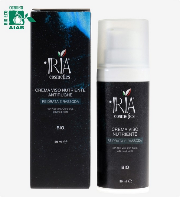 crema viso nutriente IRIIA cosmetics con confezione 